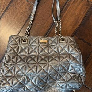Kate Spade Silver Quilted Shoulder Bag